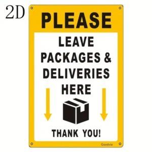 CIFbuy Vintage Package Delivery Metal Sign With Arrow Box Icon Wall Plaque For Home Holiday (TikTok, Temu Pick-up Service)