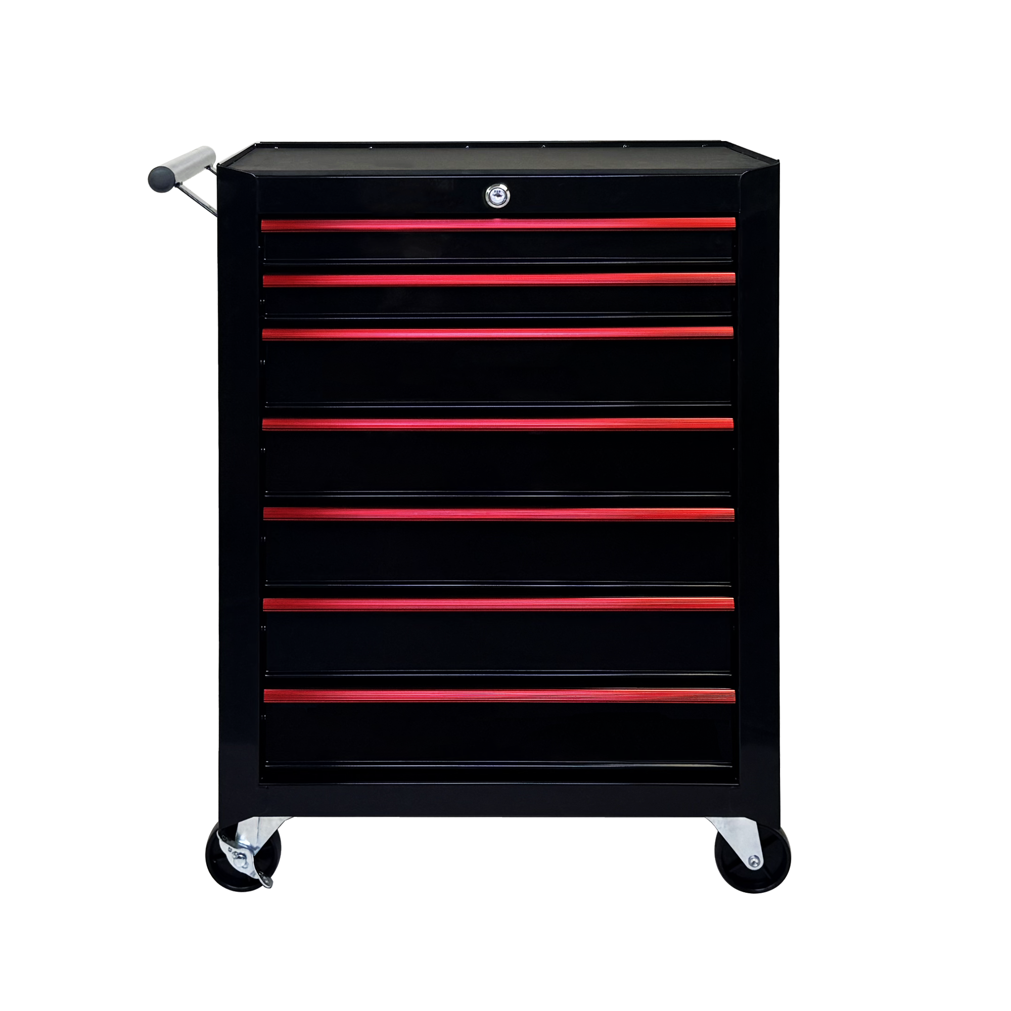 Rolling Metal Tool Chest with 7 Drawers, 20" 7-Drawer Tool Chest Cabinet with Ball Bearing Drawer Slides, Steel Tool Storage Box Organizer -BLACK