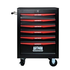 Rolling Metal Tool Chest With 6 Drawers, 20 6-Drawer Tool Chest Cabinet With Ball Bearing Drawer Slides, Steel Tool Storage Box Organizer -BLACK&RED