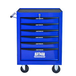 Rolling Metal Tool Chest With 6 Drawers, 20 6-Drawer Tool Chest Cabinet With Ball Bearing Drawer Slides, Steel Tool Storage Box Organizer -BLACK&BLUE