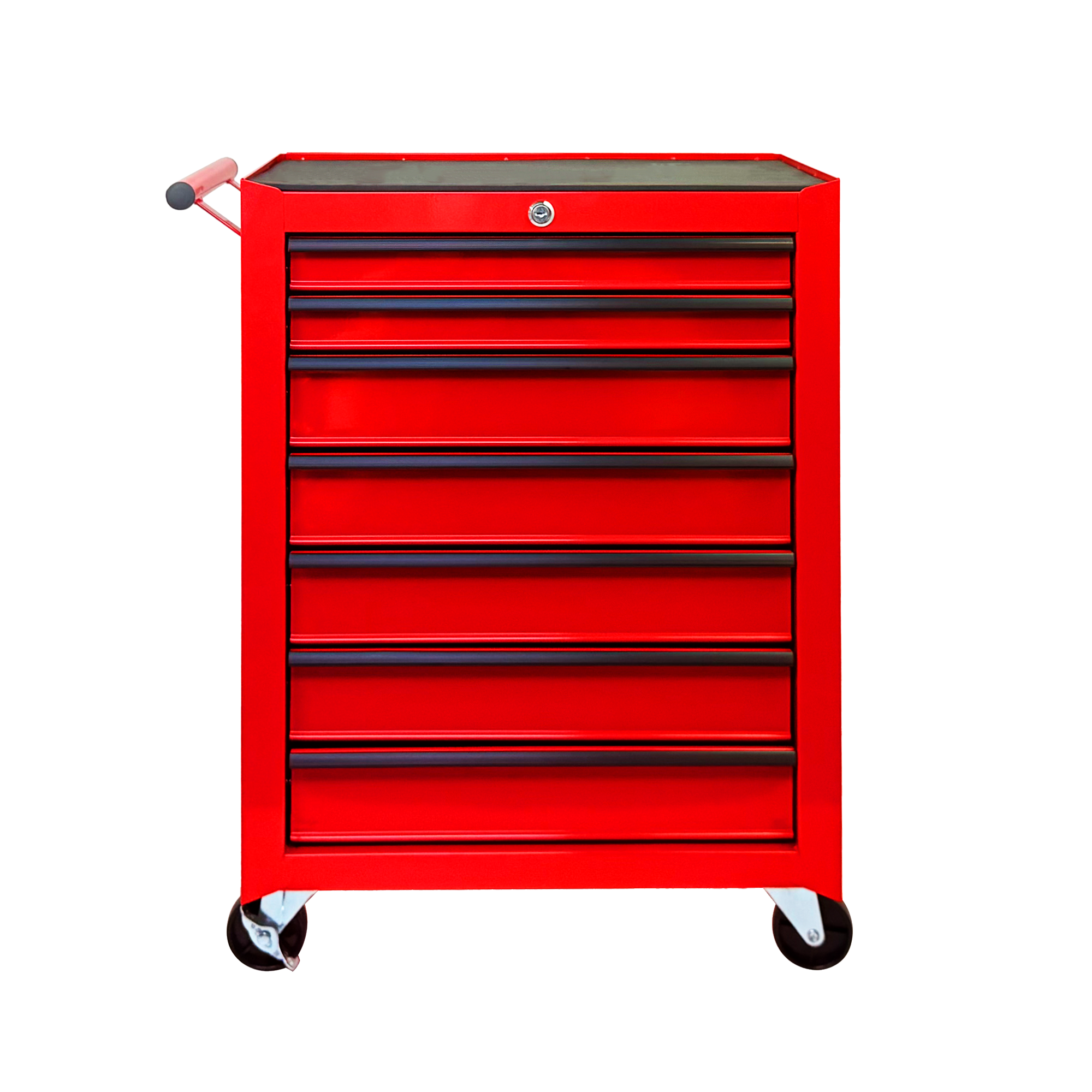 Rolling Metal Tool Chest with 7 Drawers, 20" 7-Drawer Tool Chest Cabinet with Ball Bearing Drawer Slides, Steel Tool Storage Box Organizer -RED