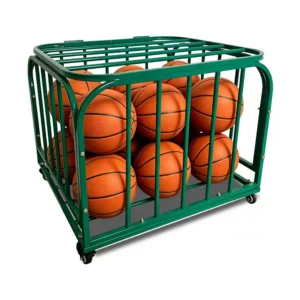 Ball Storage Cart, Basketball or Volleyball Storage Bin with Wheels, Basketball Holder Cage for Indoor and Outdoor, Gym, School, Club