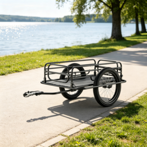 275 Lbs Heavy-Duty Bike Cargo Trailer, 20inch Wheels Carbon Steel Bicycle Wagon With Foldable Compact Storage & Quick Release Universal Hitch, Fits Most Bikes