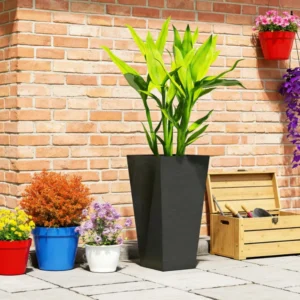 Set of 2 Plastic Flower Pots