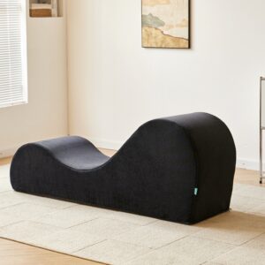 Solace Chaise Lounge Chair Relaxation, Ergonomic Design With Soft Yet Firm High-Density Foam Core, Removable Machine-Washable Cover, Black