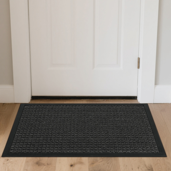 1PC Polypropylene Small Grid Composite Rubber Mat, Gray, 60x90x0.7cm, Kitchen & Home Anti-Fatigue Floor Mat