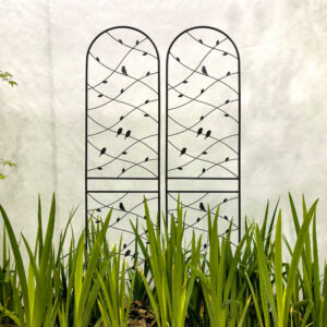 2 Pack Metal Garden Trellis 86.7 X 19.7 Rustproof Trellis For Climbing Plants Outdoor Flower Support Bird Deco Black