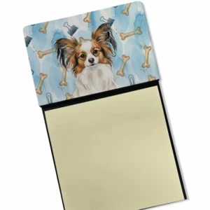 White with Sable Papillon Coworker Watercolor Sticky Note Holder Refillable Dispenser Desk Accessory 3x3 Pad Gift
