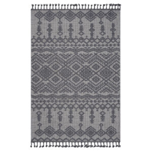 Guros 4X6 White Gray Traditional Indoor Outdoor Area Rug