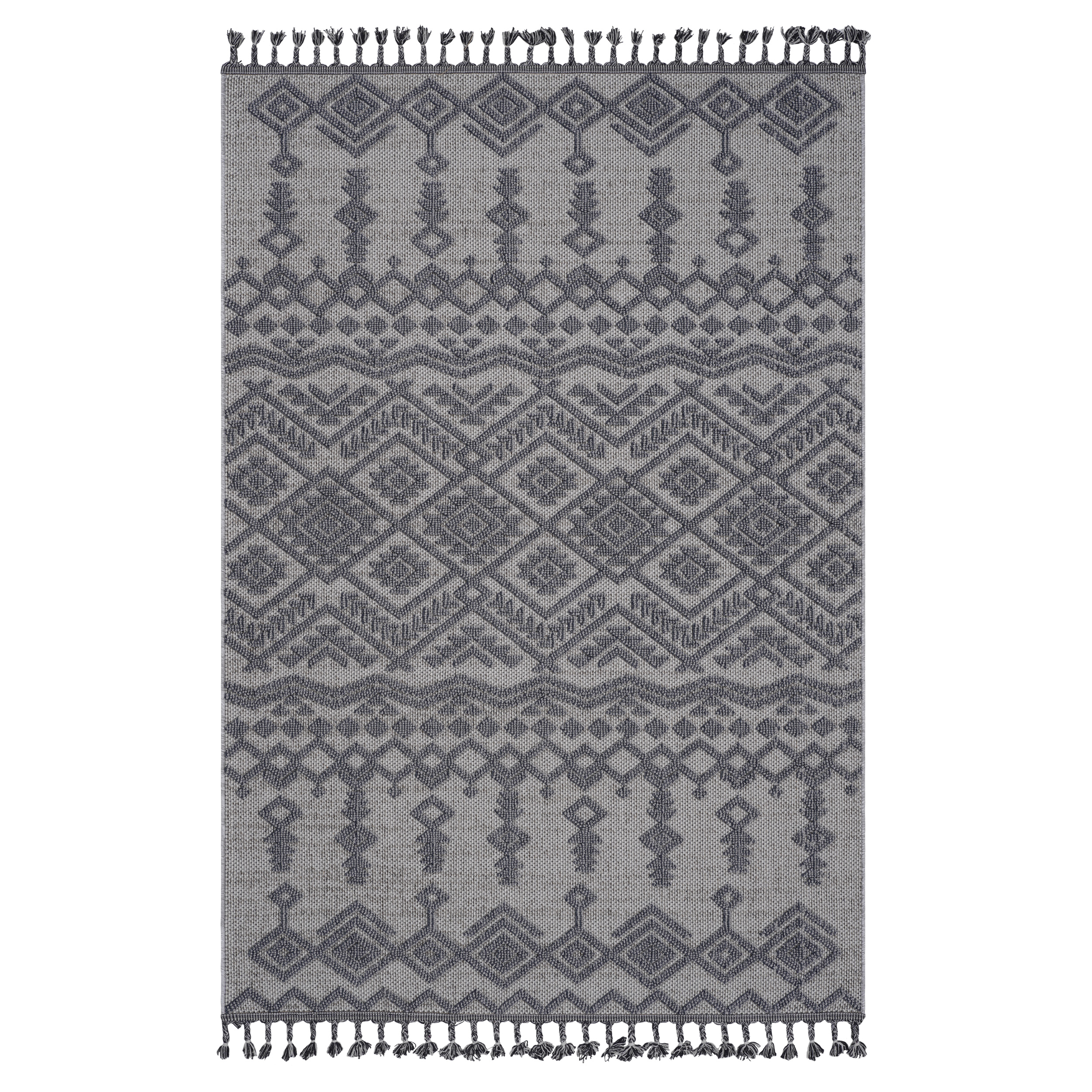 Guros 4X6 White Gray Traditional Indoor Outdoor Area Rug