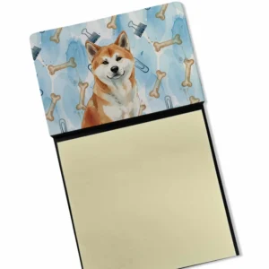 Red Akita Coworker Watercolor Sticky Note Holder Refillable Dispenser Desk Accessory 3x3 Pad Gift