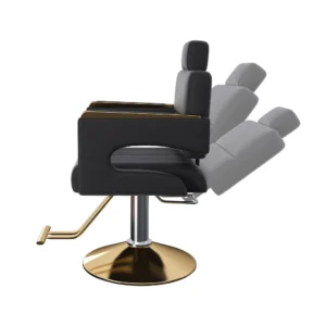 Professional Hydraulic Barber Chair - 360° Swivel with Adjustable Height, Stainless Steel Armrests & Reclining Backrest for Salon & Barber Shop