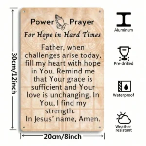 CIFbuy Bohemian Christian Prayer Poster, Wall Art, Beige & Brown Religious Sign, Sign, 2D Flat Decor 8x12 Inch IkTok, IkTok, N Religious Sign Self-Bickup Logiopchge &