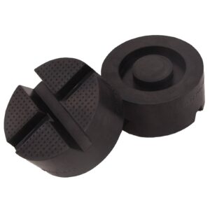 2PCS Universal Car Rubber Cross Slotted Jack Pad Adapter Guard Rail Floor