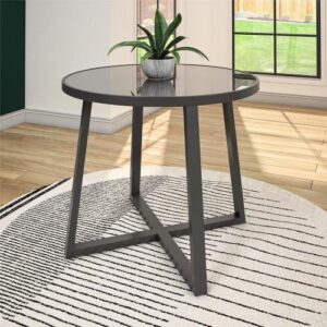 Round Indoor Outdoor Dining Table, Glass Top