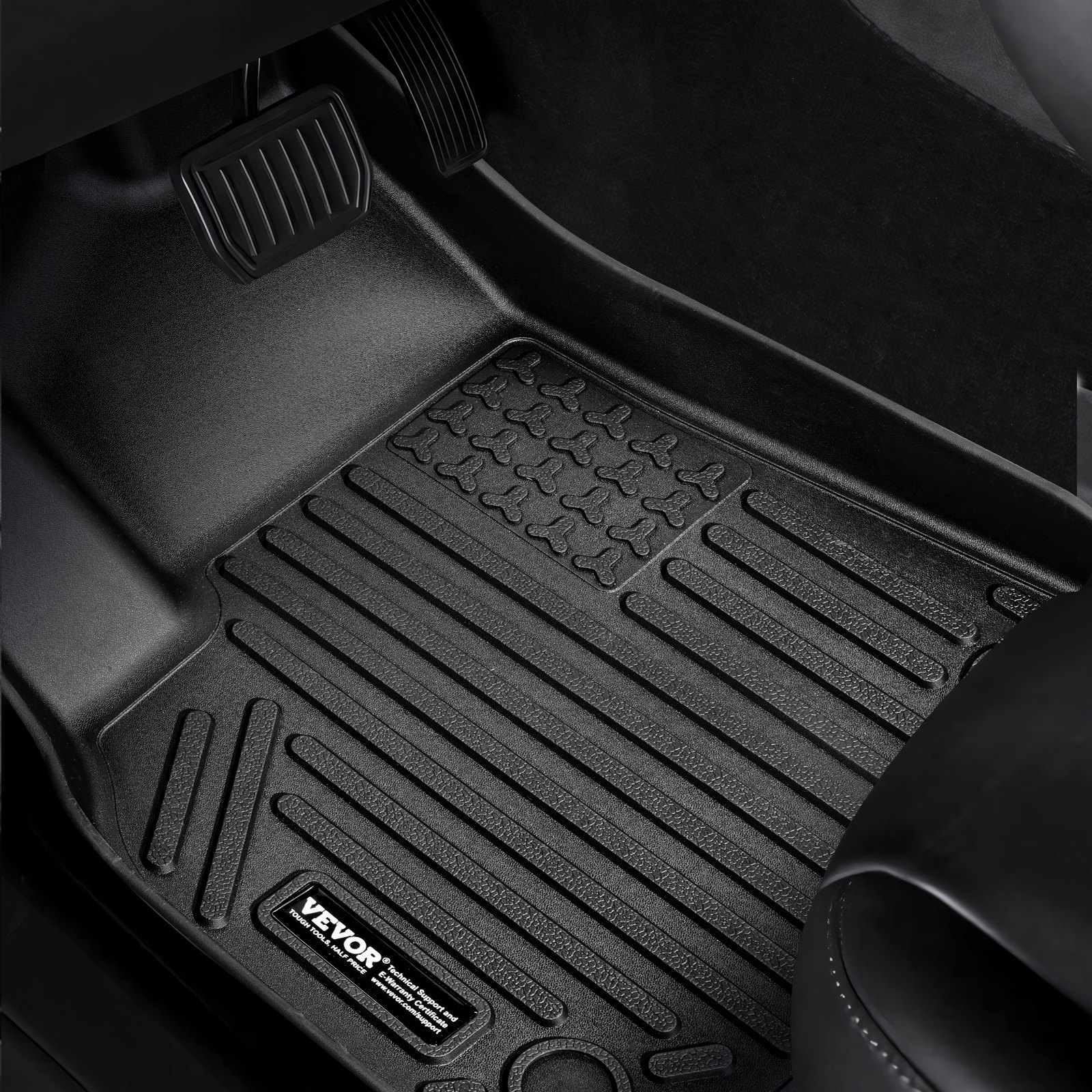 Automotive Floor Mats Fits For Tesla Model Y 2021-2024 3 Pcs TPE Liners