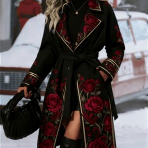 Women's Fashionable And Comfortable Printed Casual Long Coat