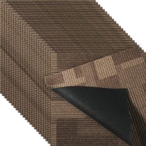 Carpet Tiles Reusable, 24"x 24"Carpet Squares With Padding Attached, Soft Padded Carpet Tiles, Easy Install DIY For Bedroom Living Room (24Tiles, Mixed Brown)