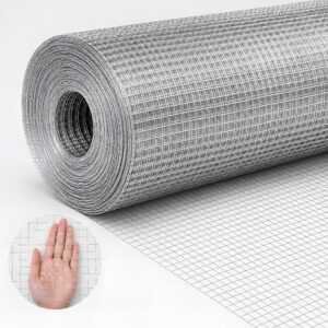 36in X 100ft Silver Metal Mesh, 1-2-inch Welded Chicken Wire Roll, Garden Plant Fencing, Suitable For Chicken Coops And Home Renovatio