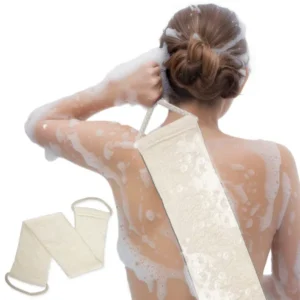 Premium Bamboo Fiber Exfoliating Body Scrubber Towel - Deep Clean & Gentle Exfoliation For Smooth Skin-Beige