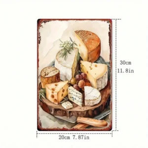 CIFbuy Vintage Cheese Platter Metal Sign 8x12 Inch Retro" Tin Sign 2D Flat Print Square, Art Decor For Home Bar Kitchen Farmhouse Inch RikTok, Inch RikTok, T Self-pickup Logiopics