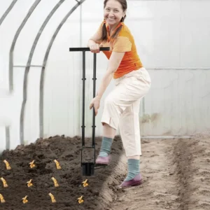 Ergonomic Long Handle Bulb Planter, 5-in-1 Multifunctional Garden Planting Tool for Effortless No-Bend Digging