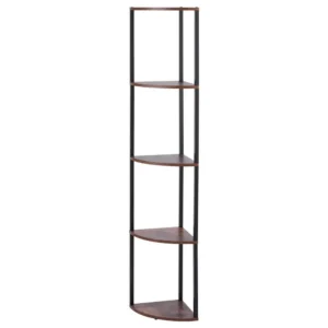 5-Tier Corner Shelf with LED Lighting, 64" Tall Display Unit with Adjustable Multi-Color Lights Controlled by Remote or App for Bedroom, Living Room, or Office