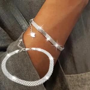 Random Mesh Chain Bracelet, Elegant Embossed Design | Adjustable Jewelry for Women, Suitable for Daily and Formal Occasions
