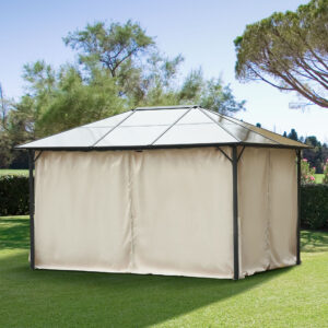 9.84 x 11.8 Gazebo Sidewall Set with Hooks/C-Rings, Beige