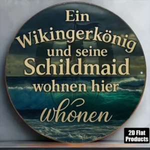 CIFbuy Viking King & Shield Maiden Wall Plaque 8 Inch Round Norse Medieval Aluminum Sign, Vintage Historical Shield Art Decor For Home TikTok, TikTok, Self-pickup Logiopics