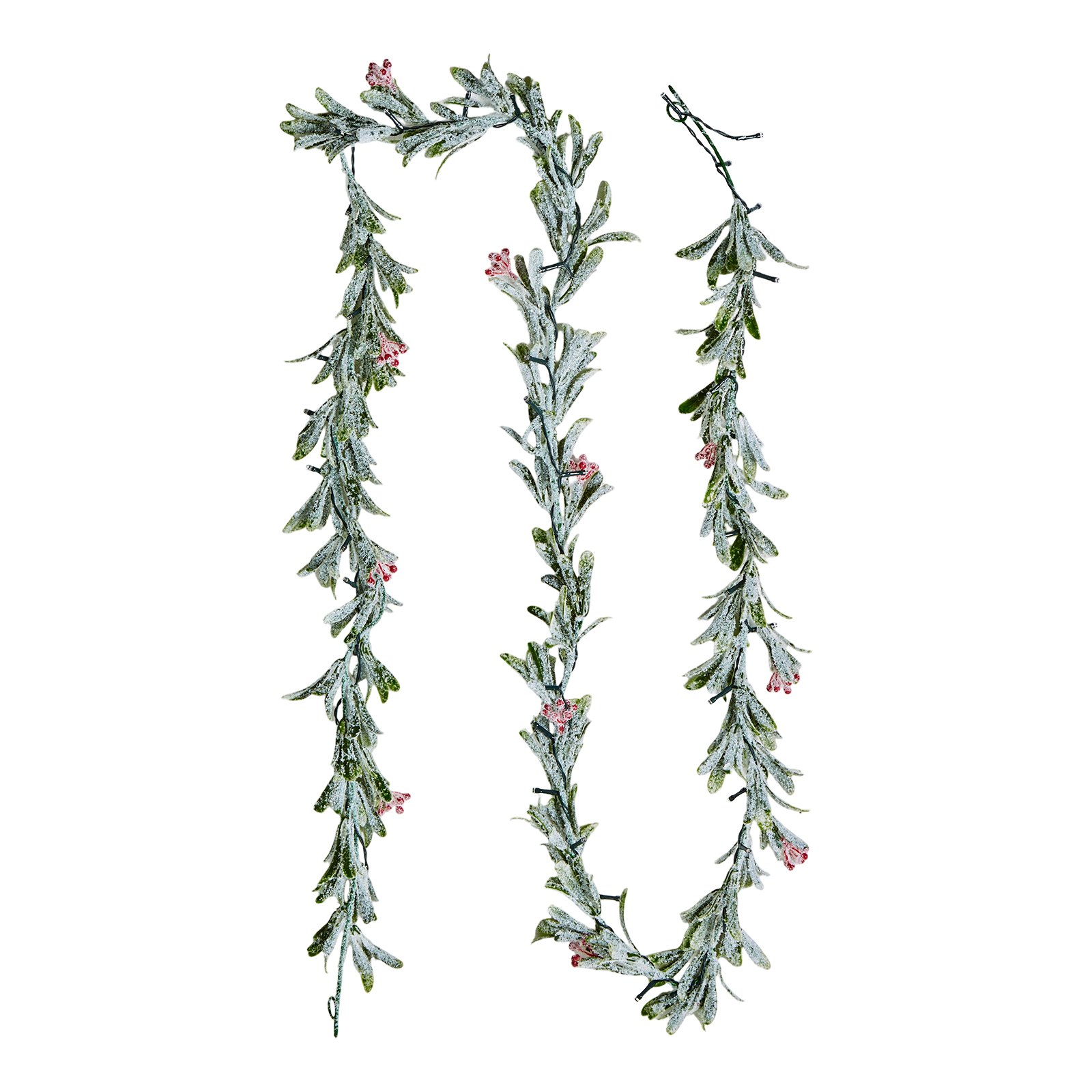 9Ft Christmas Garland With Realistic Vines Berries Olive Leaves And Light String