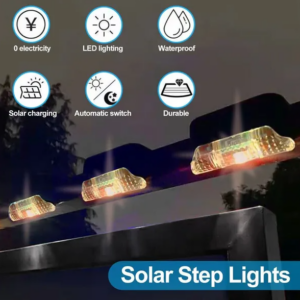 8 Pack New Solar Deck Lights Outdoor Waterproof LED Steps Lamps For Stairs Fence