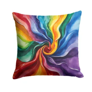 Gay Pride Throw Pillow Machine Washable, Indoor Outdoor Decorative Pillow for Couch, Bed or Patio, 14Hx14W