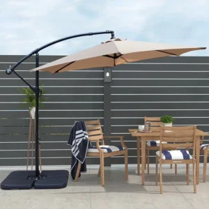 10ft Outdoor Hanging Offset Cantilever Umbrella with Crank - Tan