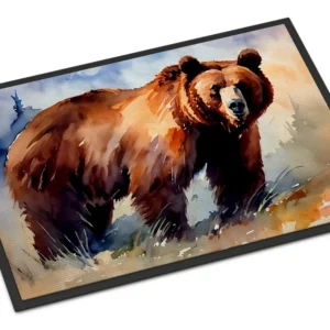 Grizzly Bear Doormat Front Door Mat Indoor Outdoor Rugs for Entryway, Non Slip Washable Low Pile, 24H X 36W
