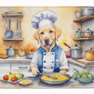 Yellow Labrador Retriever The Chef Memory Foam Kitchen Mat Machine Washable Anti-Fatigue Mat Cushion Comfort Bath Mat or Kitchen Rug