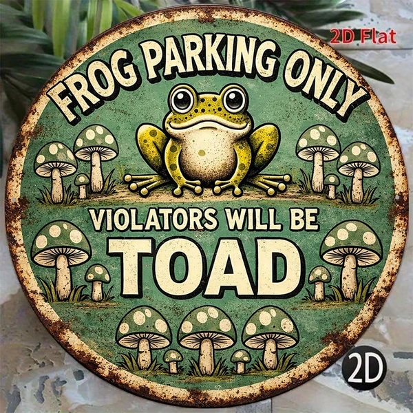 CIFbuy Pc Funny Frog Parking Sign, "Frog Parking Only" & " "Frog, Only" & "Frog Turns To Toad When ParkingTikTok, Temu Self-pickup Logikiics