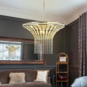 Same As W1340120181 L5021 8-Light 23.6 Wide Crystal Waterfall Chandelier Bulb Not Included