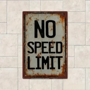 CIFbuy Vintage No Speed Limit 2D Flat Metal Sign Rustic Iron Wall Mounted Plaque Retro Decor Wall Art For Living Room Home Bar Farmhous TikTok, TikTok, Hous Self-pickup Logiopics