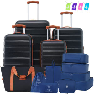 Hardshell Luggage Sets 4 Pcs Bag Spinner Suitcase With TSA Lock Lightweight 16 20 24 28 Luggages