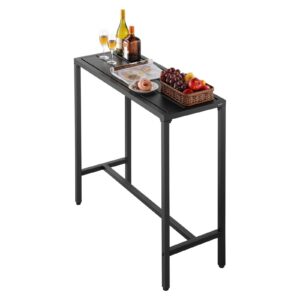 39.4x15 In Outdoor Bar Table Waterproof Top Patio Dining Table For Deck Pool