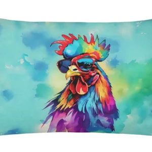 Hippie Animals Throw Pillow Throw Pillow for Indoor Couch Bed Outdoor Patio Washable, Rooster 4040,12Hx16W