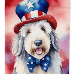 Old English Sheepdog Patriotic American Garden Flag Mailbox Flag Decorative Yard Flag Banner Outside Patio Artwork Yard Flower Beds, Garden Size, Multicolor