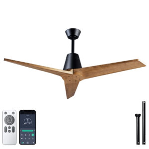 52inch Ceiling Fan with Remote Control, Indoor or Outdoor Fan, No Light , Reversible DC Motor, 3 Blade High CFM