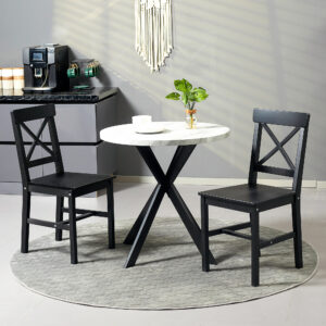Farmhouse Dining Chairs Set of 2 with Cross Back