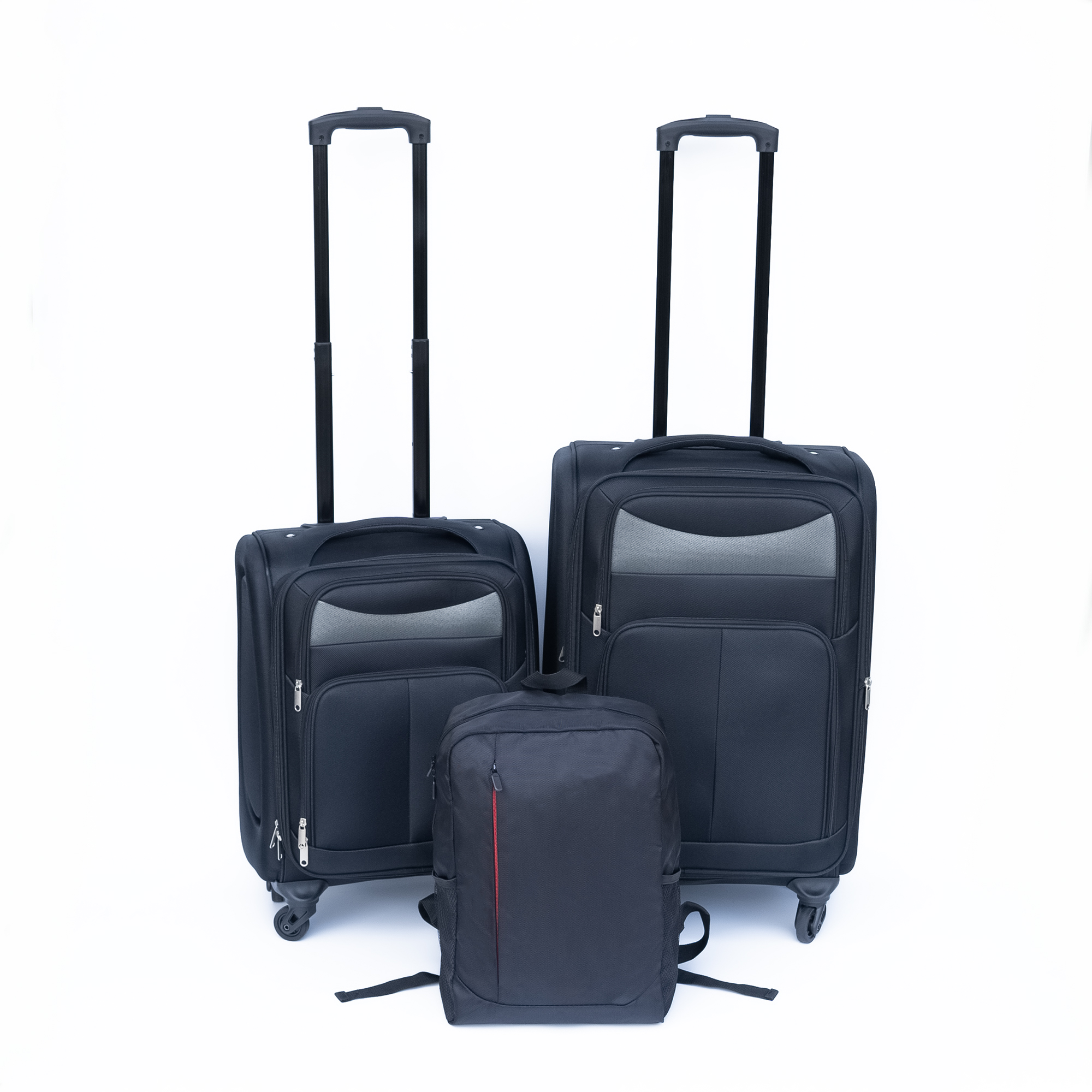 20 24 Travel Case Two-piece Suitcase Set Oxford Trolley Case Without Password Lock Universal Wheel Oxford Cloth Backpack BLACK