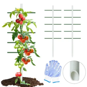 4ft*1.64ft 2PC White Round Tube Climbing Trellis, Stylish, Simple, Durable, And Creates A Beautiful Space Filled With Greenery.
