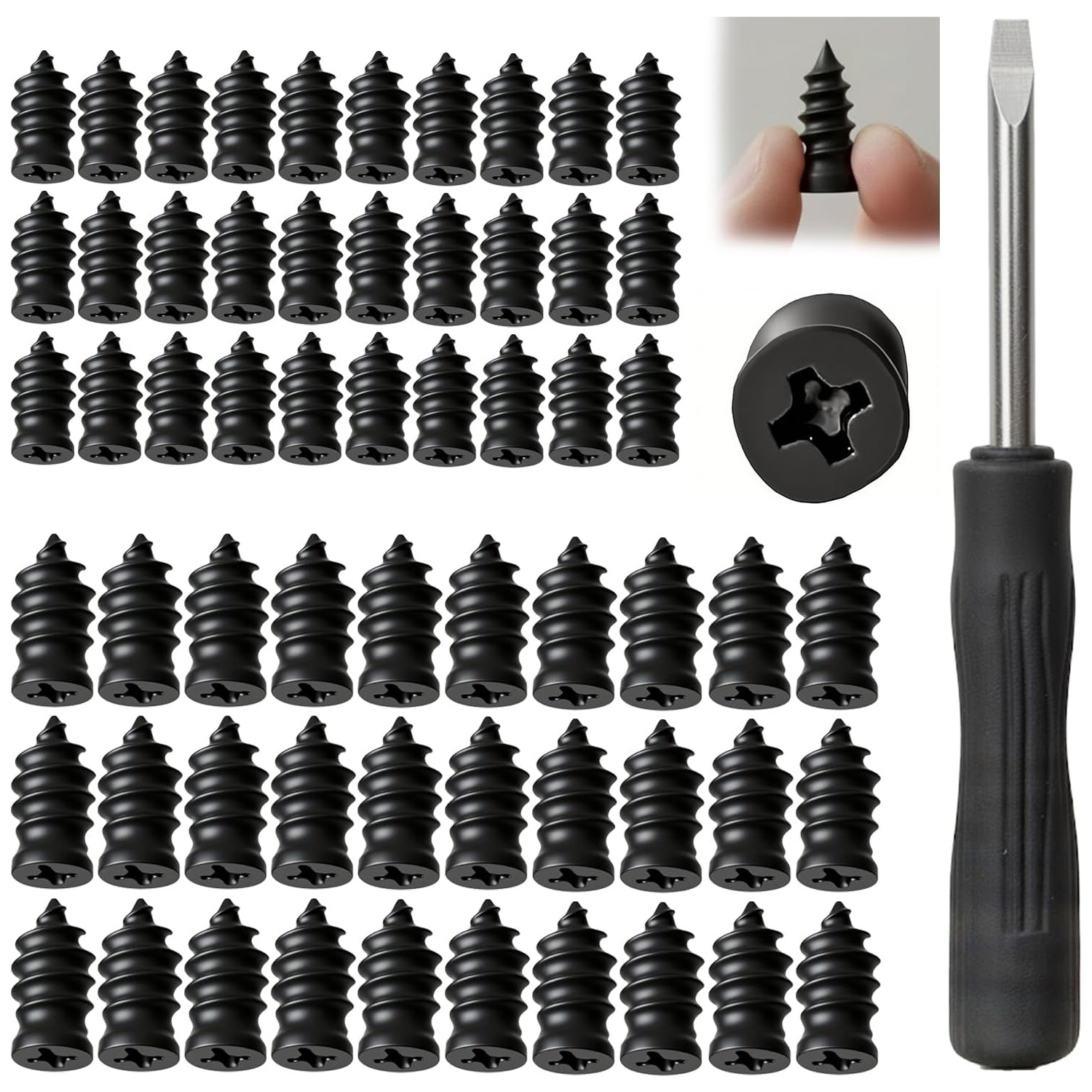 60Pcs Tire Repair Rubber Nail, Rubber Screw Tire Plugs Repair Nail Kit Tires Quick Puncture Repair Tools For Auto Motorcycle, Truck, Tractor Tire Puncture Repair