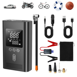 Portable Car Starter With Air Compressor,150PSI Digital Tire Inflator,Car Battery Starter 9.0 Gas 6.5L Diesel,Safe Clamps For Easy Use, Christmas Gift