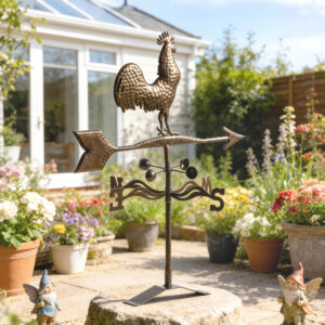 Metal Rooster Weathervane, Roof Mount Wind Direction Indicator, Outdoor Weather Vanes